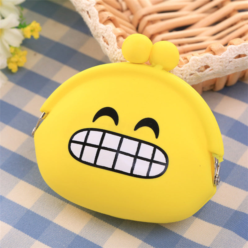 Solid Color Silicone Coins Purse Portable Handle Strap Zipper Coins Pouch  Waterproof Mini Earphone Pouch Wallet For Daily Life
